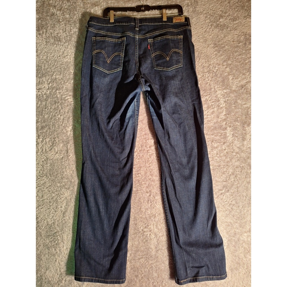 Levis 505 Straight Leg Denim Jeans Dark Wash Classic Style Women's 16M Casual - Picture 6 of 10